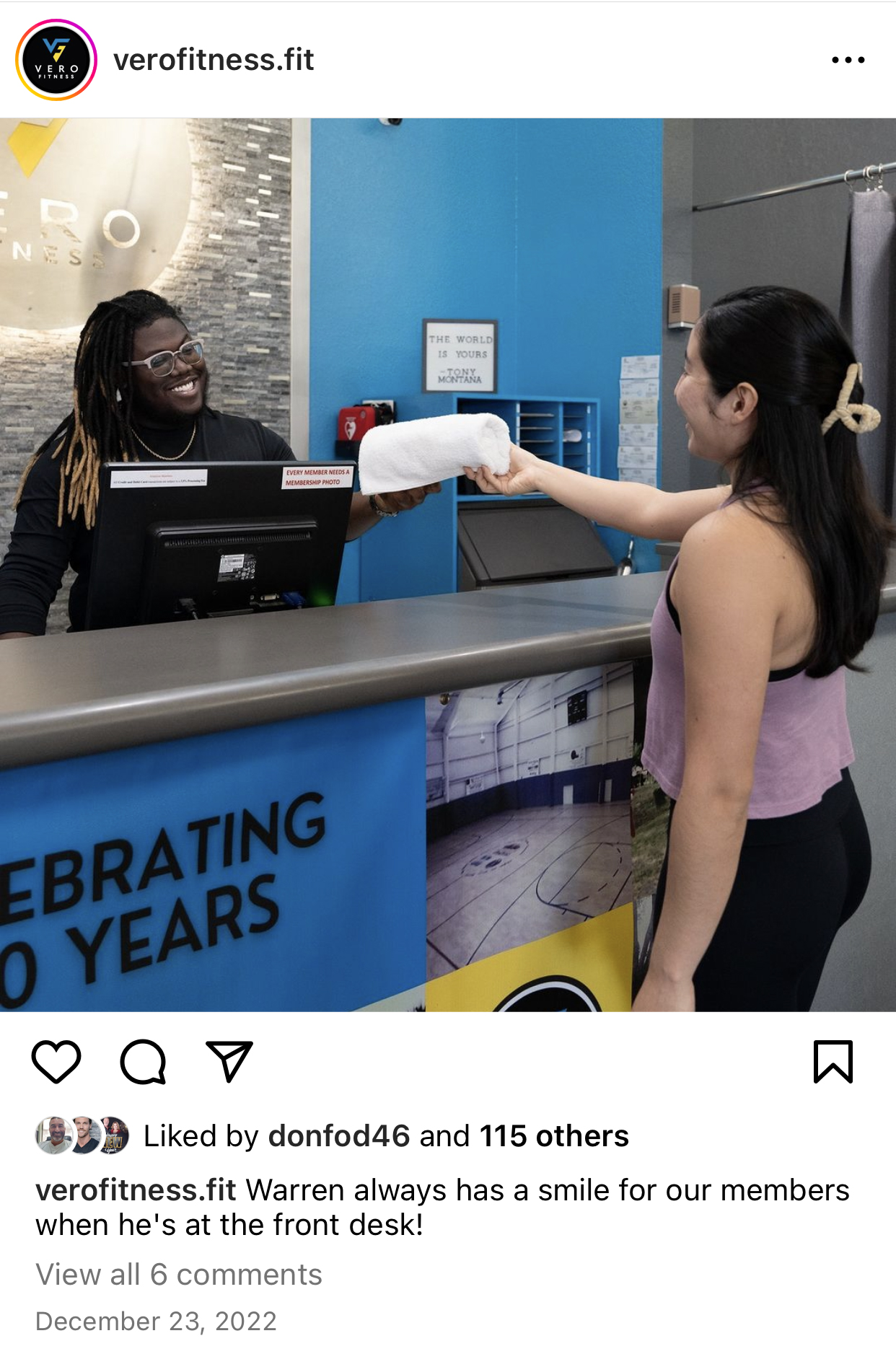 Vero Fitness social post 2