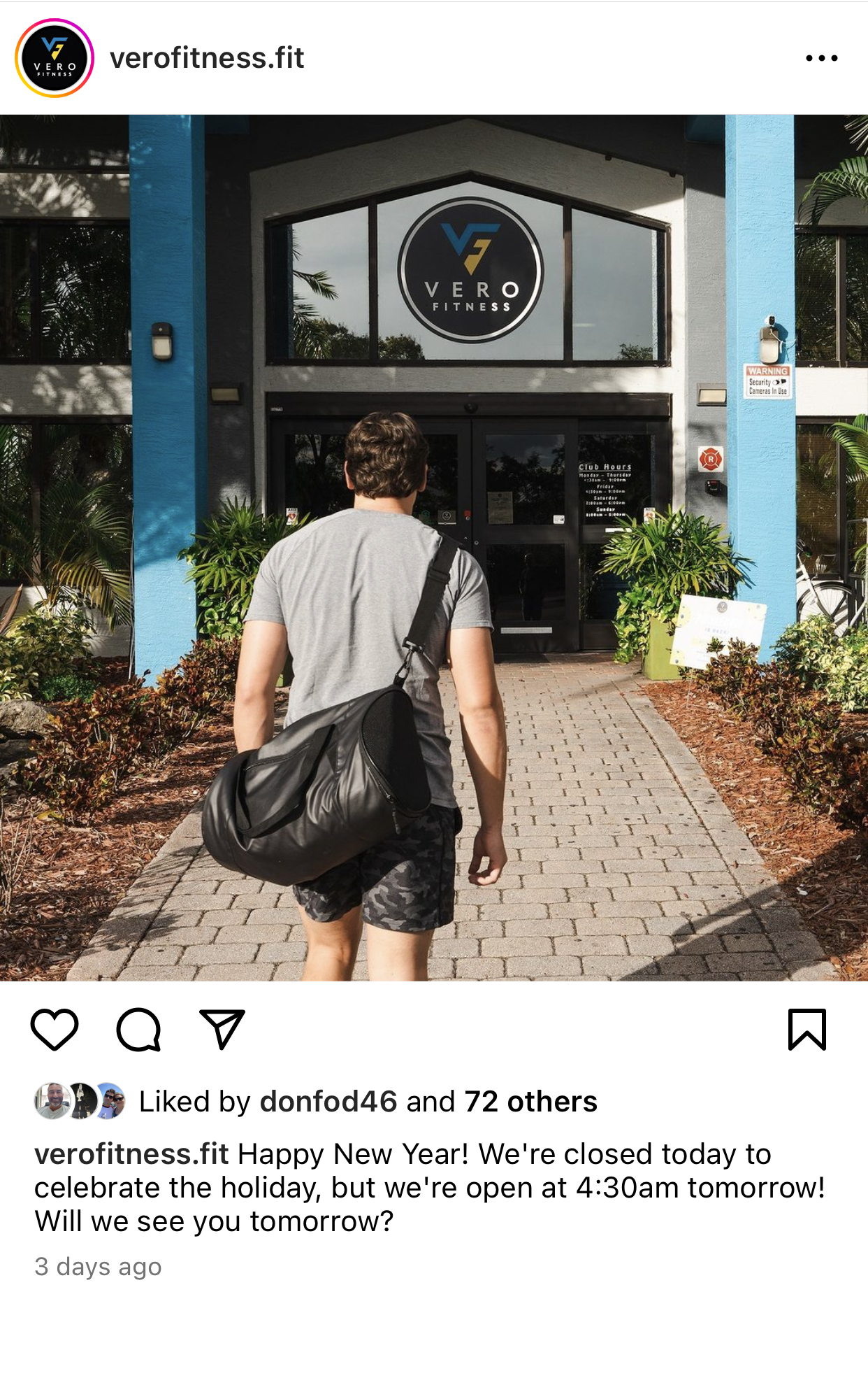 Vero Fitness social post 1
