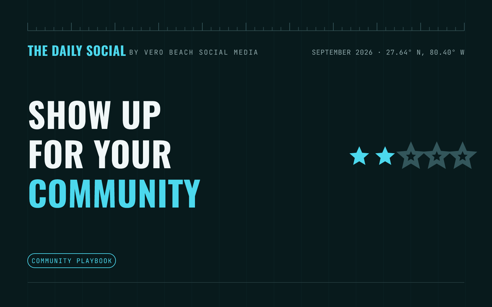 The Daily Social branded cover: How to Share Your Community Involvement on Social Media Without Bragging, by Vero Beach Social Media