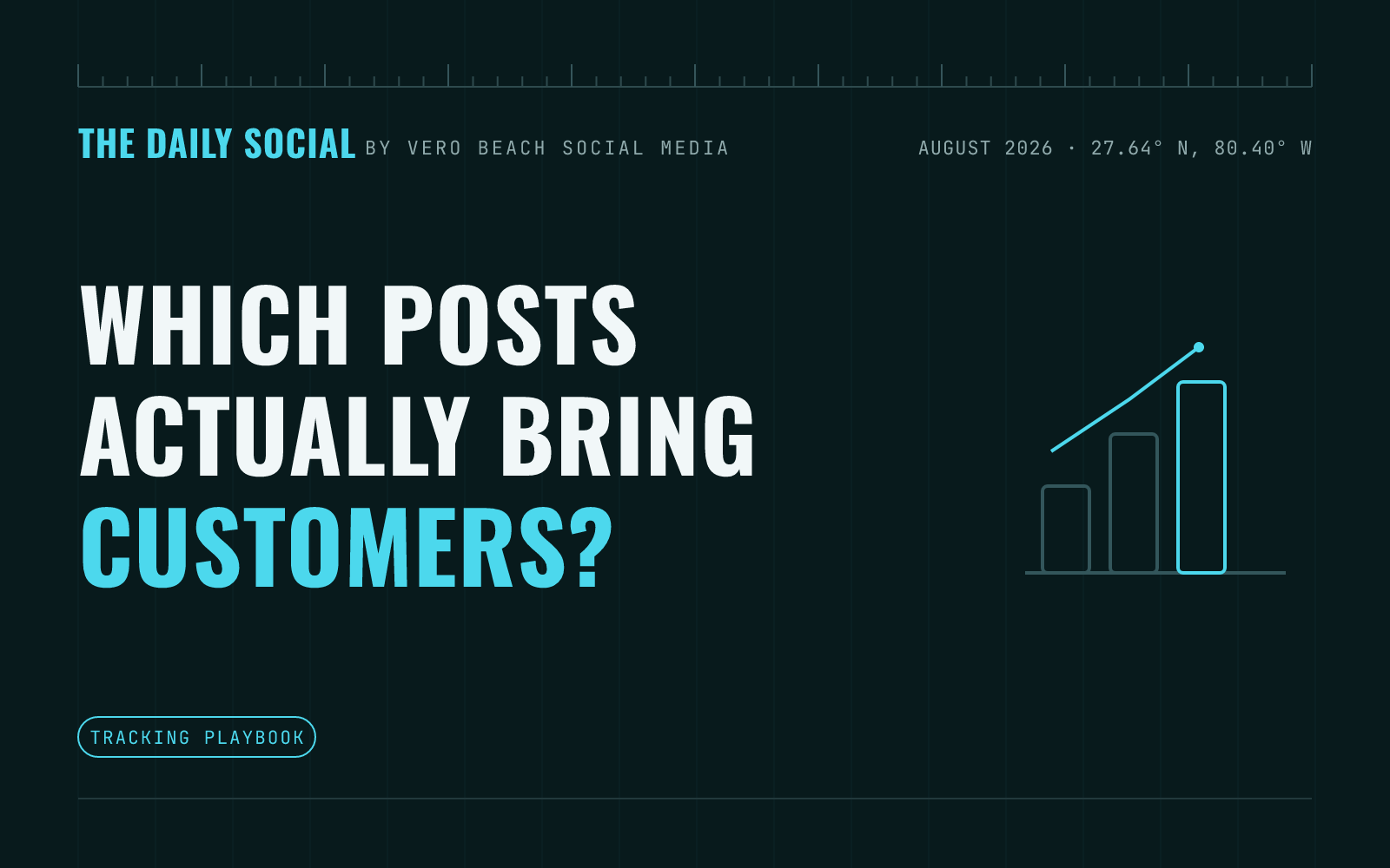 The Daily Social branded cover: how to track which social media posts actually bring in customers, by Vero Beach Social Media